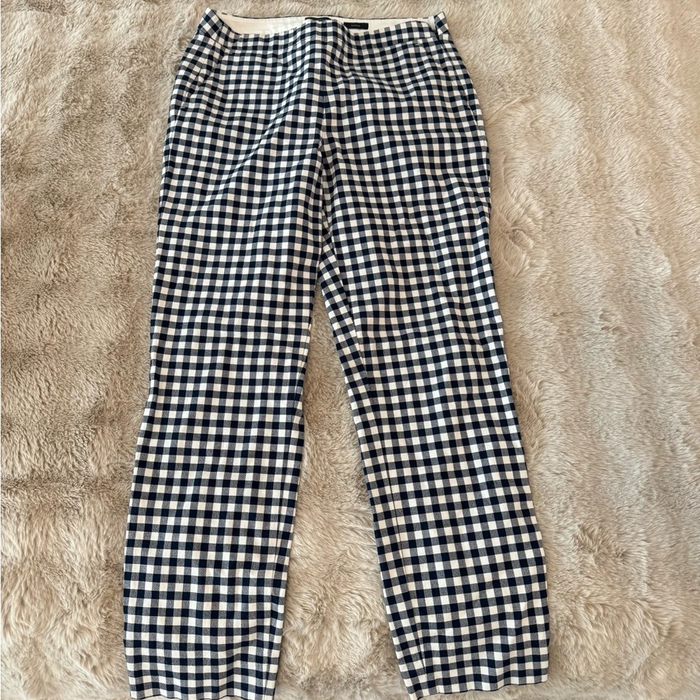 J. Crew Black and White Checkered Straight Leg Pants. Only worn a few times